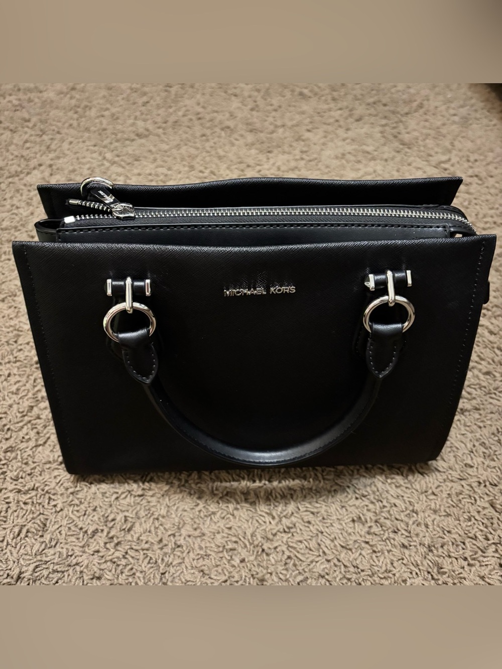 Michael Kors Leather Purse Crossbody Bag Black
